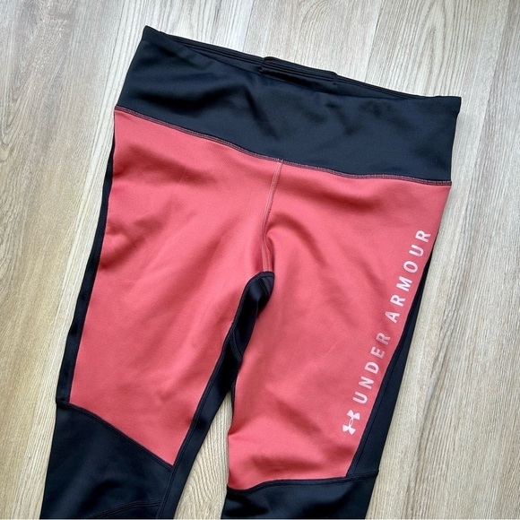 Under Armour Black & Red Compression Tights - Thick Material, High Rise - Picture 2 of 5